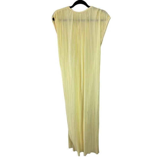 Elegant Atlein Collective Plisse Yellow Midi Dress size M - Picture 6 of 10